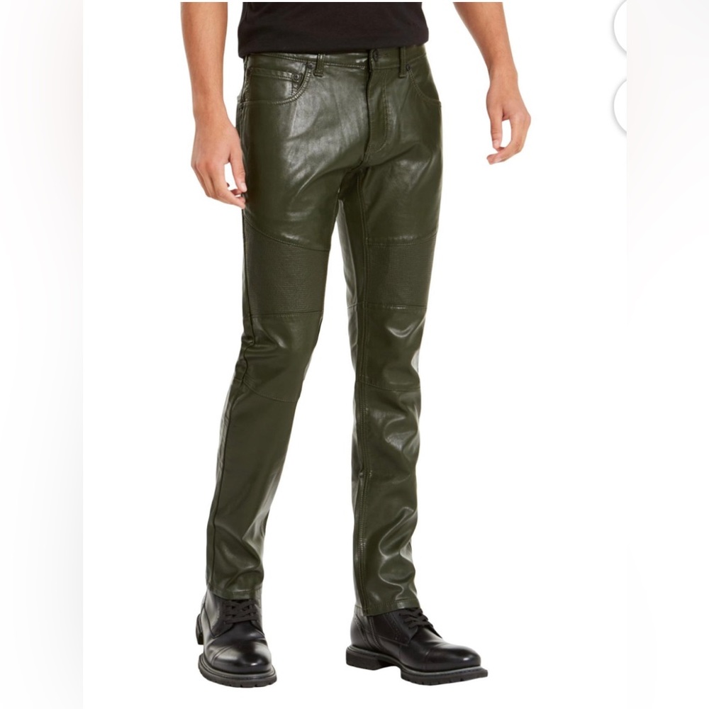INC INTERNATIONAL CONCEPTS FAUX LEATHER BERLIN SLIM STRAIGHT PANTS SIZE 30”x30”
